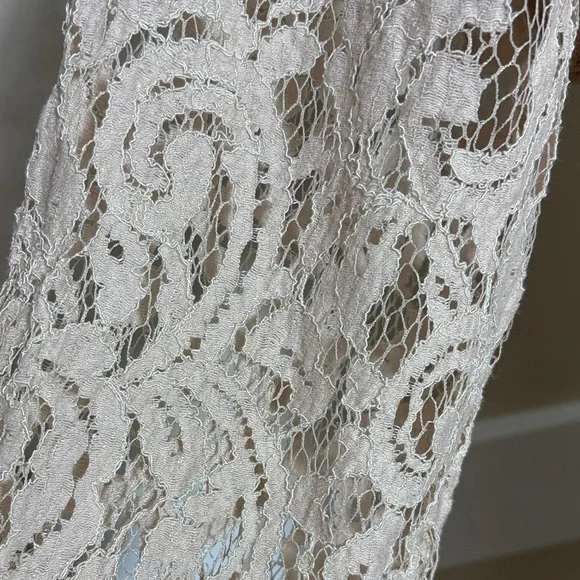 Chic Lace Blouse - Beige with Gold Accent in Lace - Picture 3 of 6